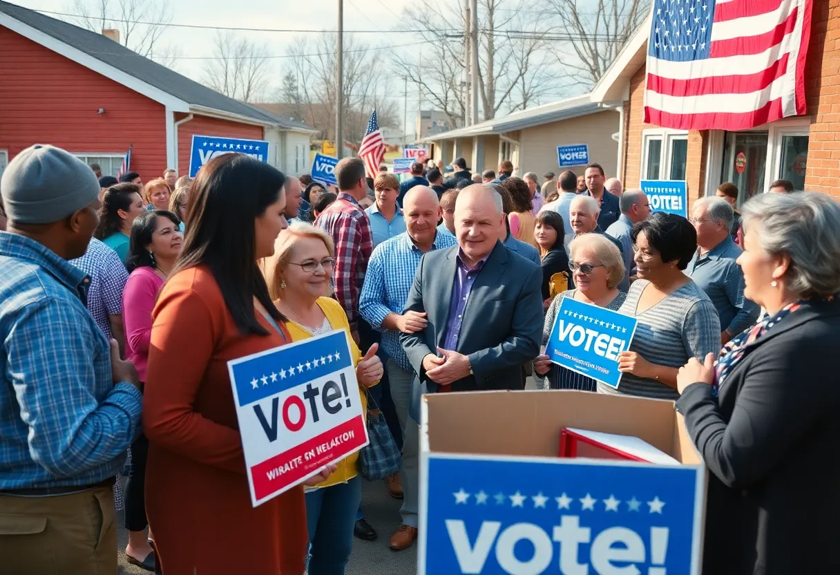 Community members engaging in a political event in rural South Carolina.