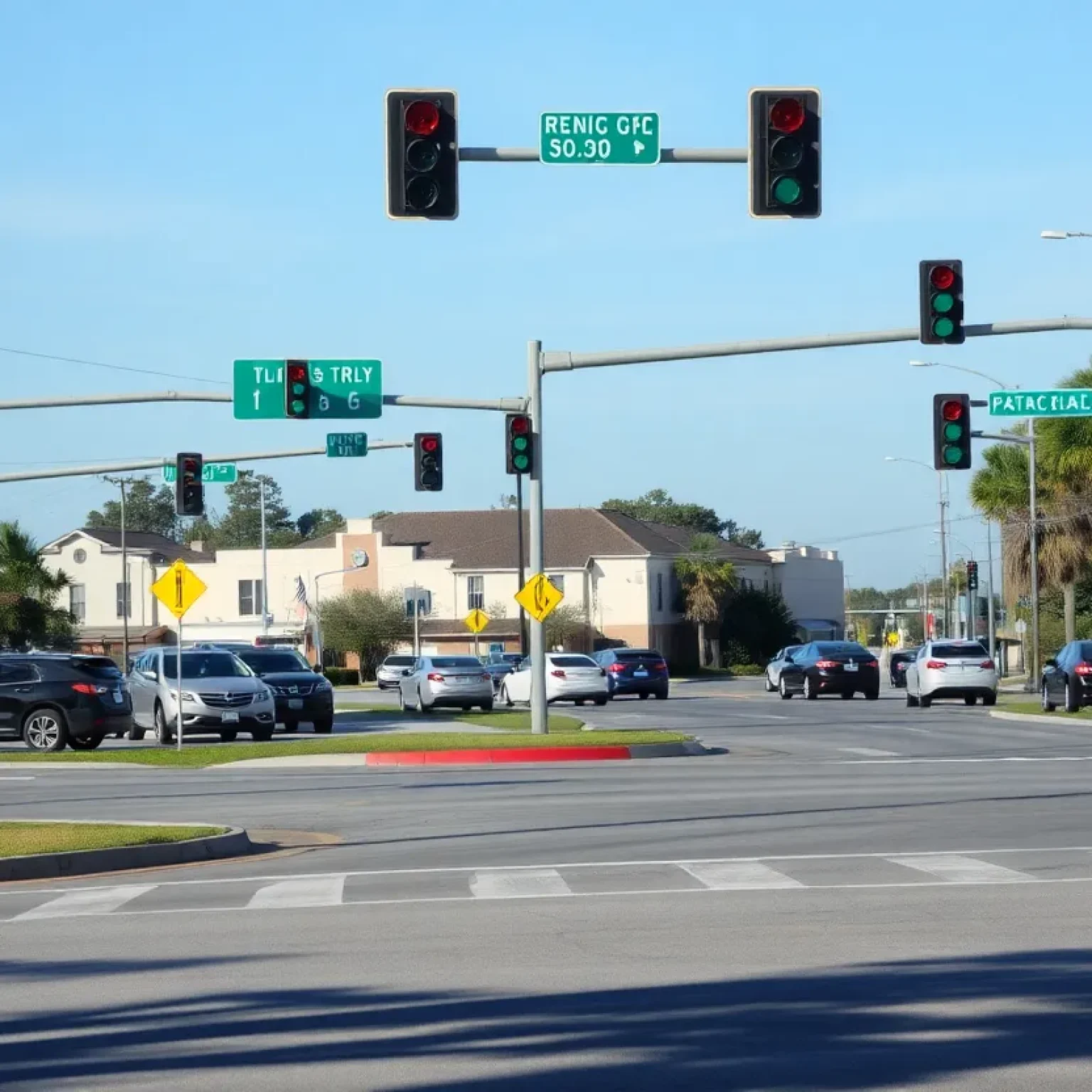 Busy intersection in Florence, South Carolina