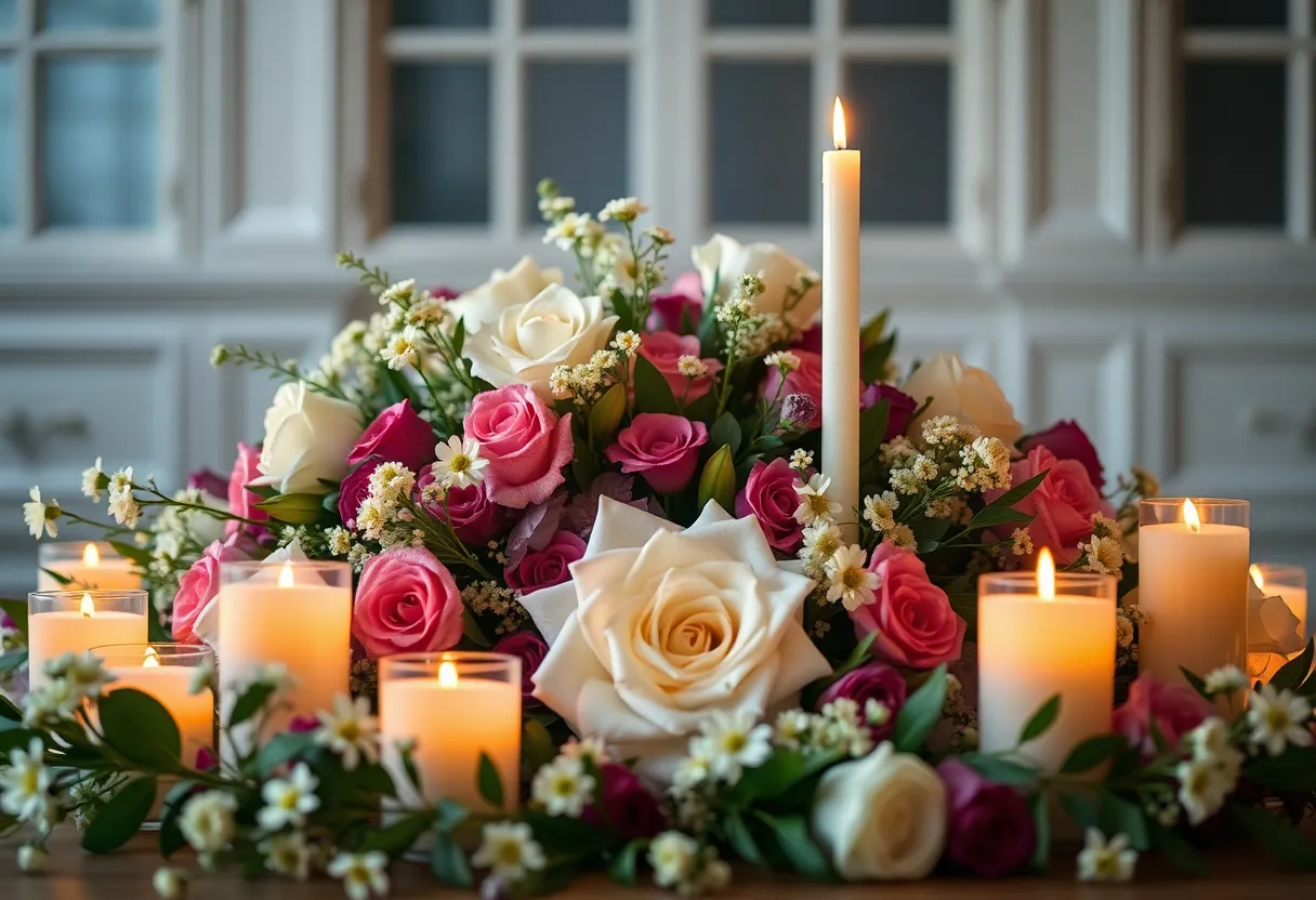 Floral arrangement symbolizing remembrance