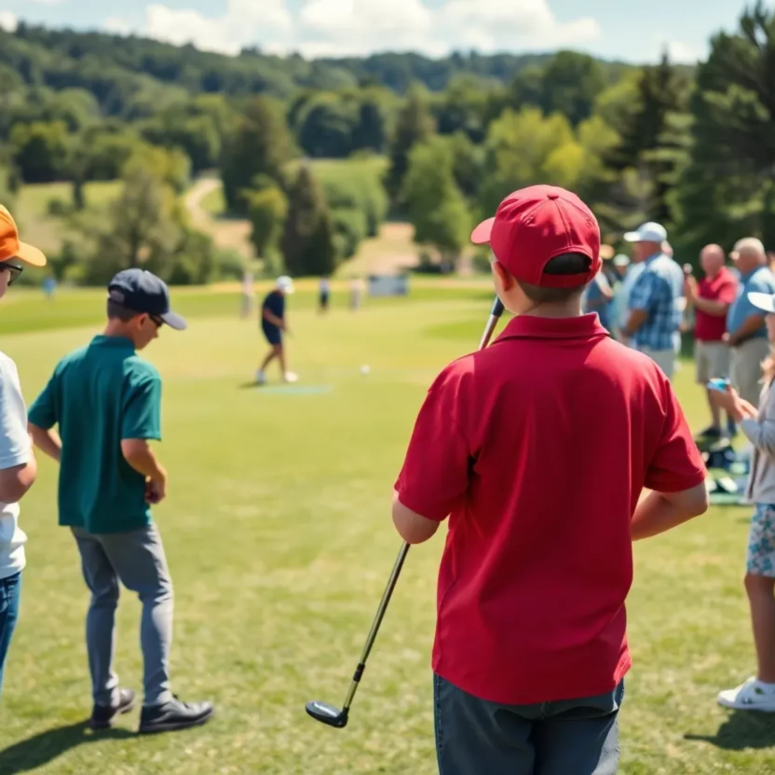 Young golfers on the course during the Grant Bennett Florence Junior Invitational