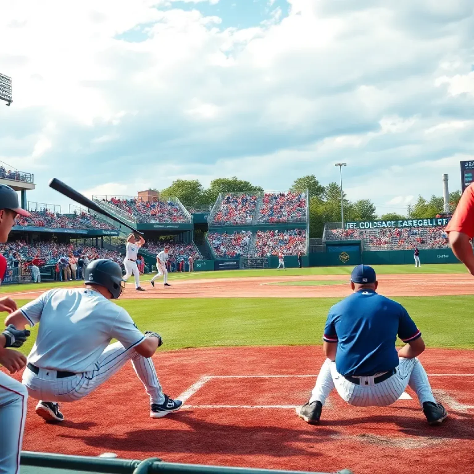 Two baseball teams competing in a championship game.