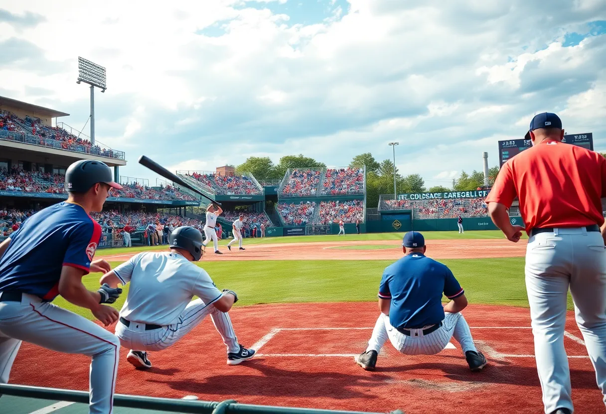 Two baseball teams competing in a championship game.