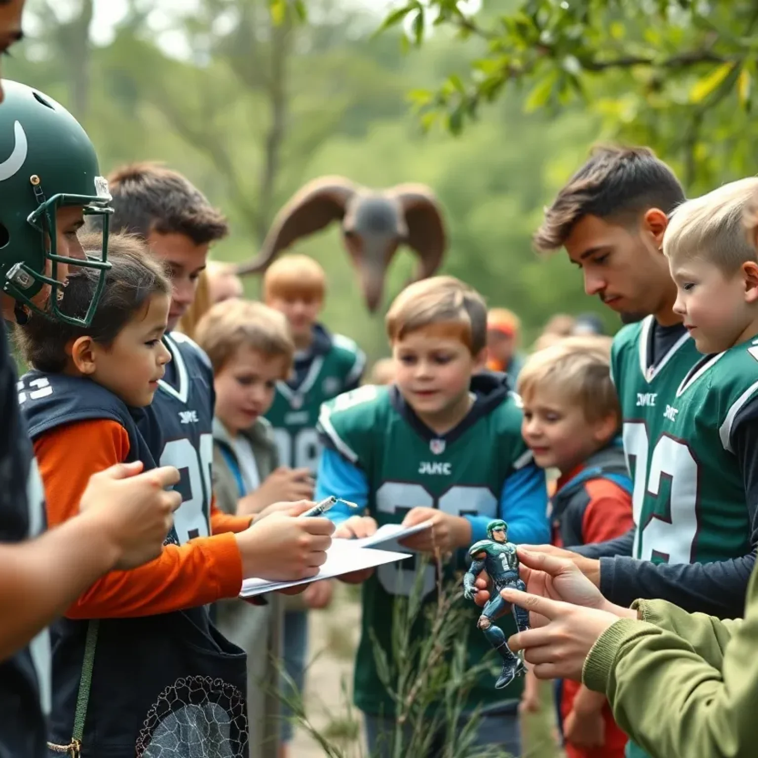 LaNorris Sellers engaging with young fans at a wildlife park
