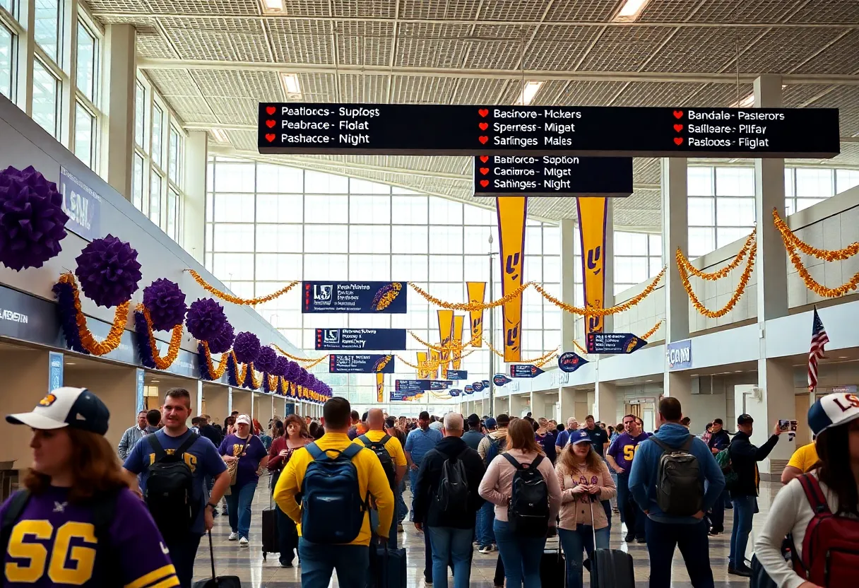Baton Rouge Airport LSU Football Fans
