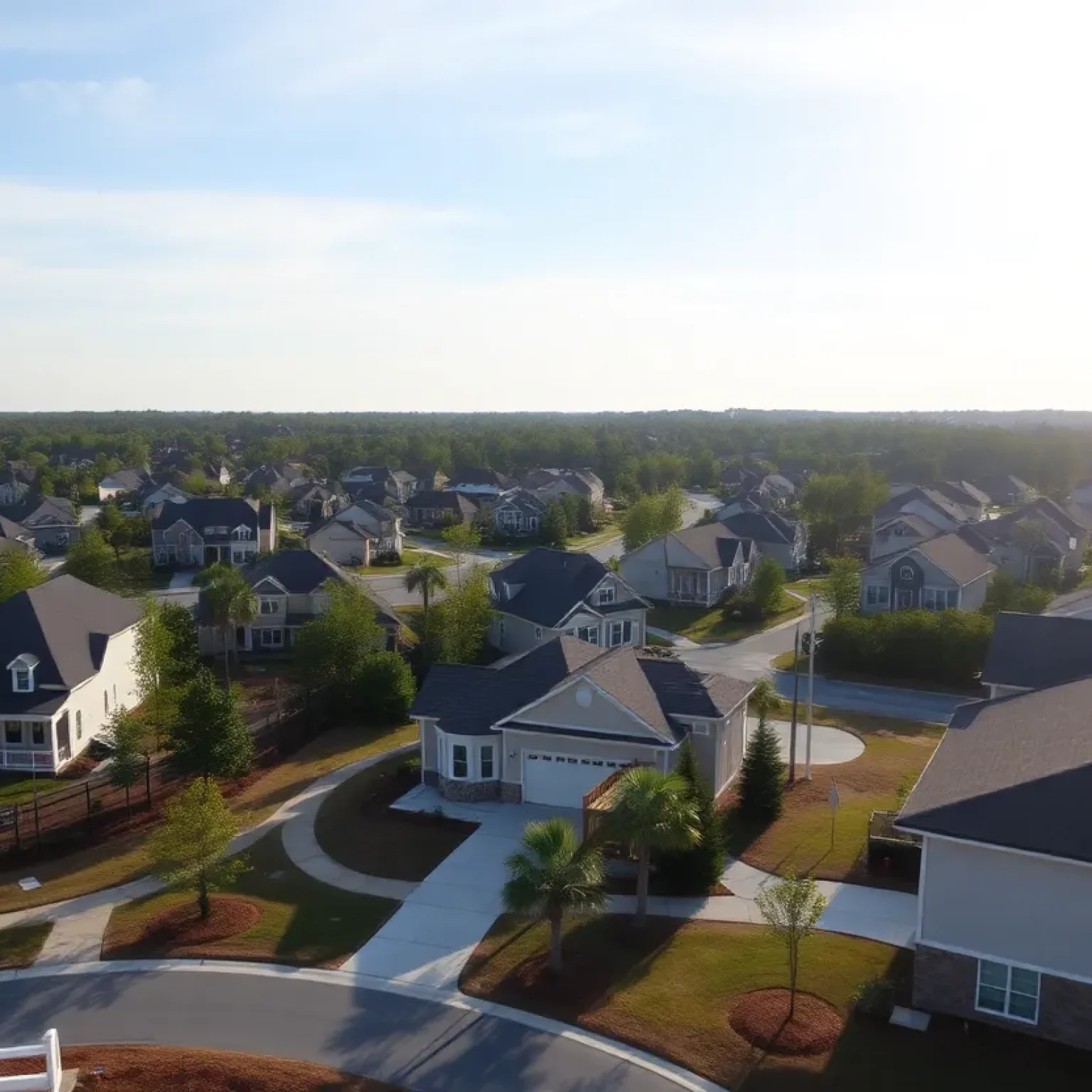 Residential neighborhoods in Florence, South Carolina with new construction homes.