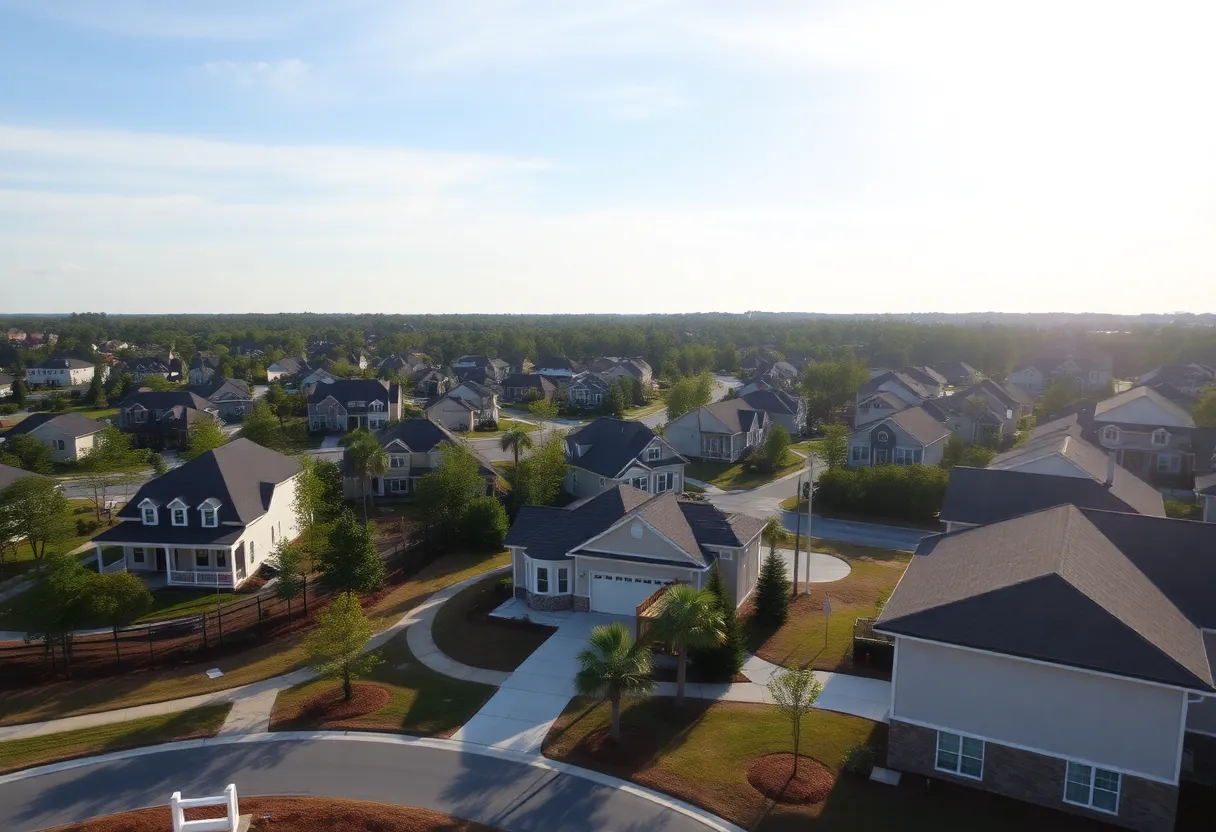 Residential neighborhoods in Florence, South Carolina with new construction homes.
