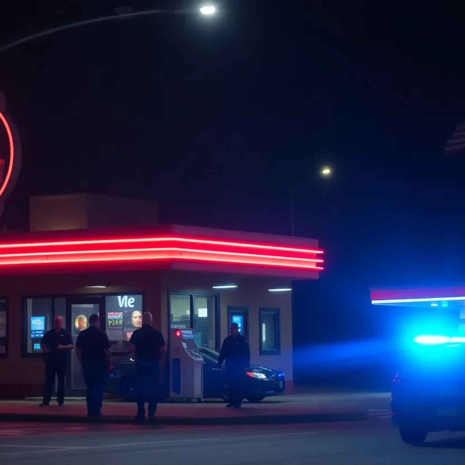 Police lights outside a Florence SC nightclub