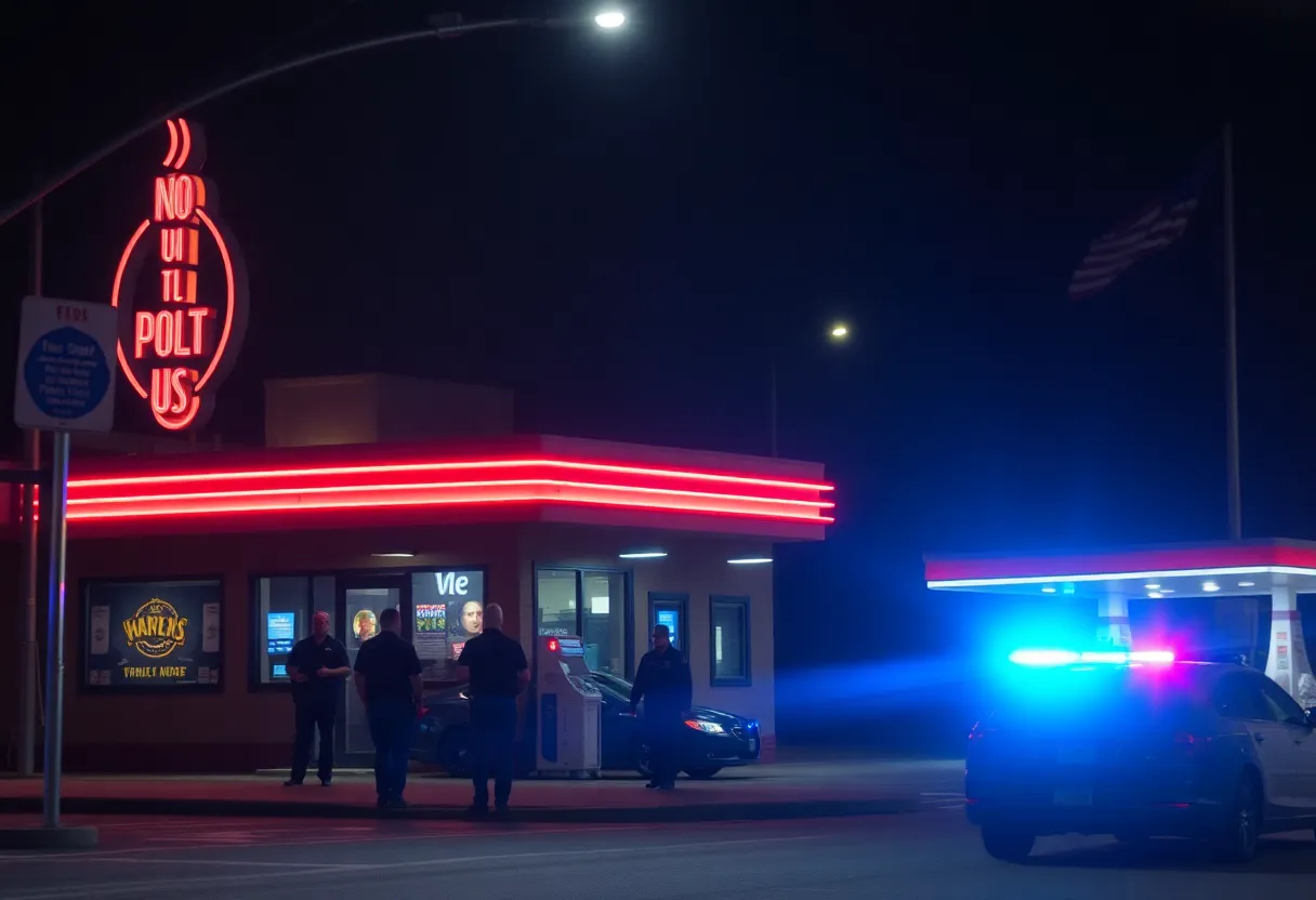 Police lights outside a Florence SC nightclub