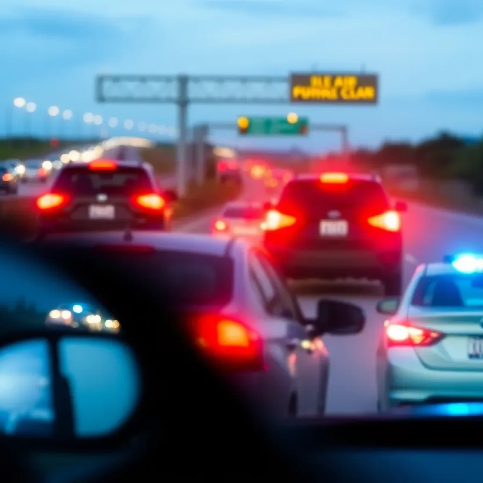 An abstract representation of road rage incidents on highways.