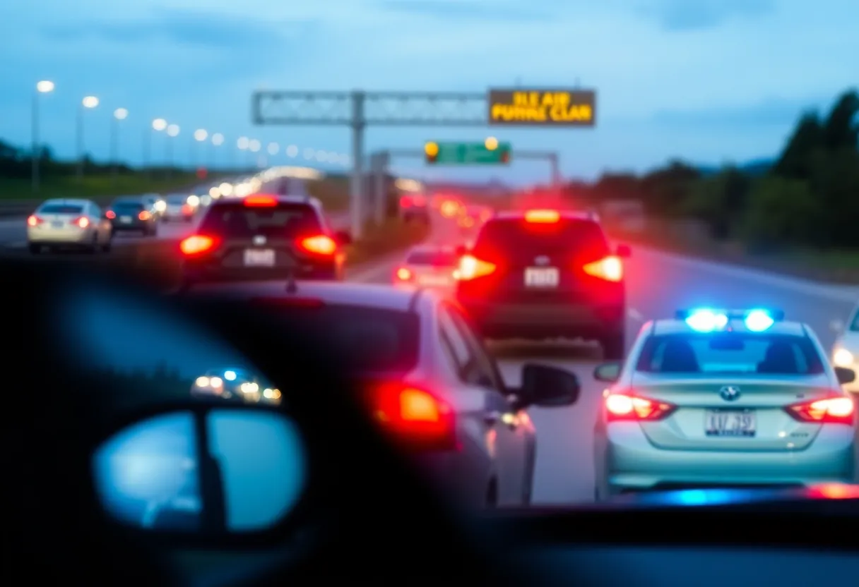 An abstract representation of road rage incidents on highways.