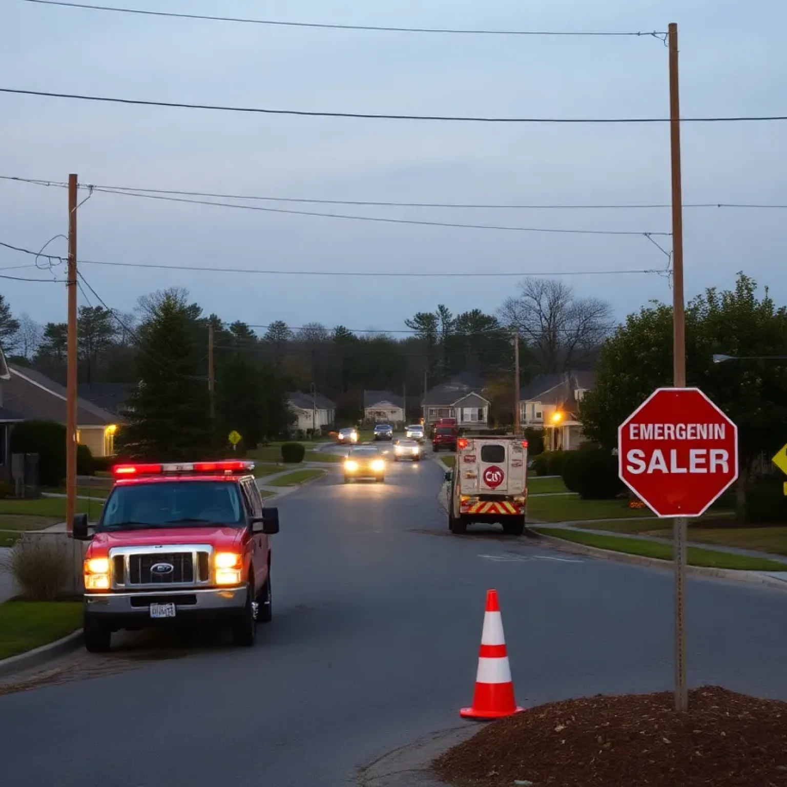 Water service interruption road work in Florence, S.C.
