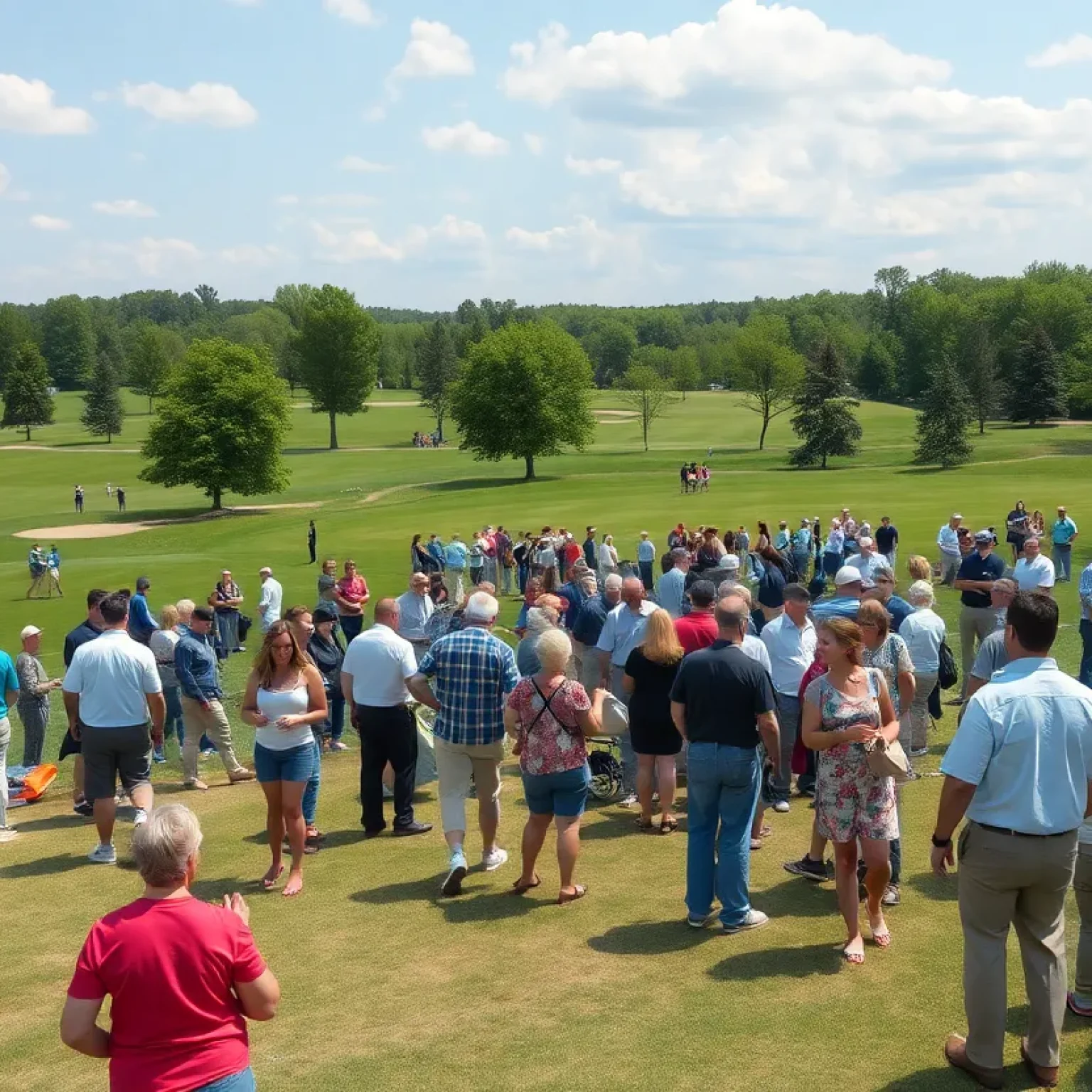 People enjoying the Wellman Club golf course in Johnsonville