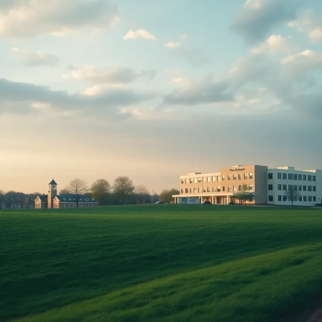 A peaceful community landscape symbolizing legacy and remembrance.