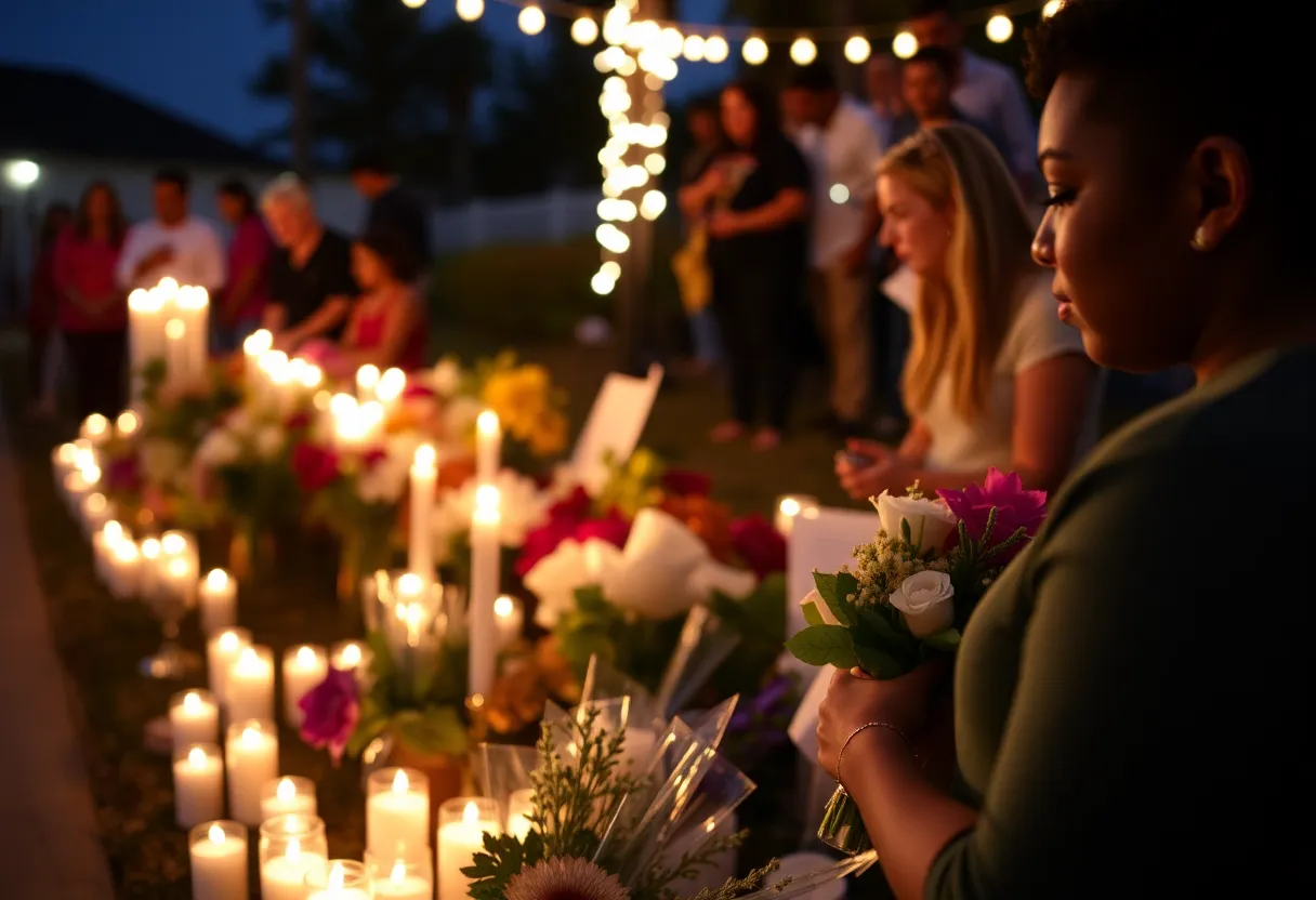 Candlelight vigil for Trey Dean Wright in Myrtle Beach community