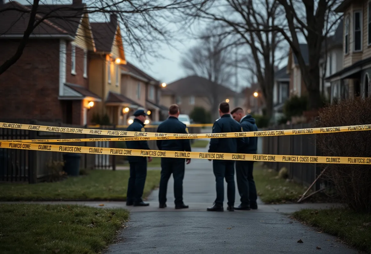 Police officers investigating a crime scene in Johnsonville, S.C.