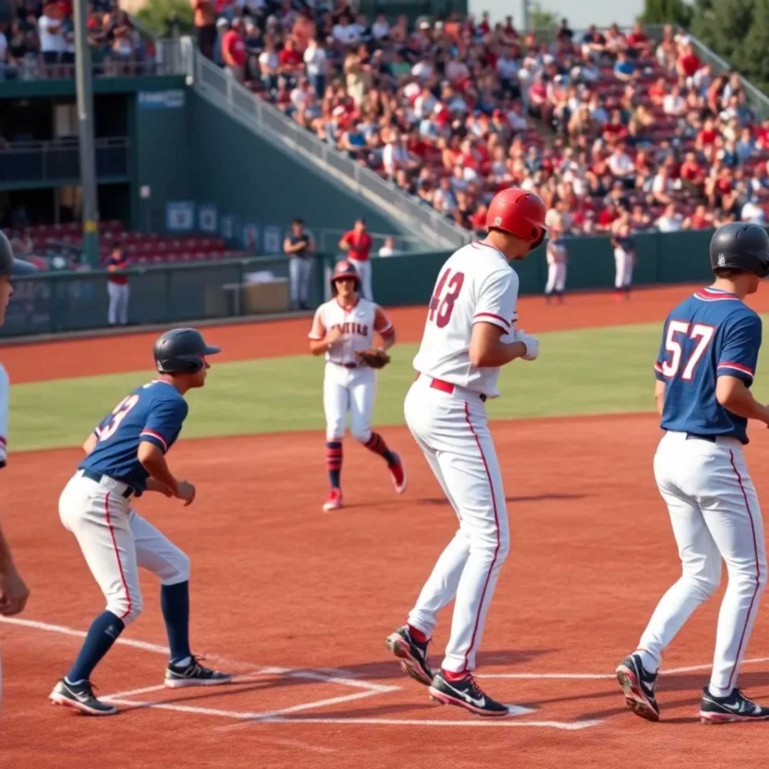 Florence American Legion baseball team in action during semifinals