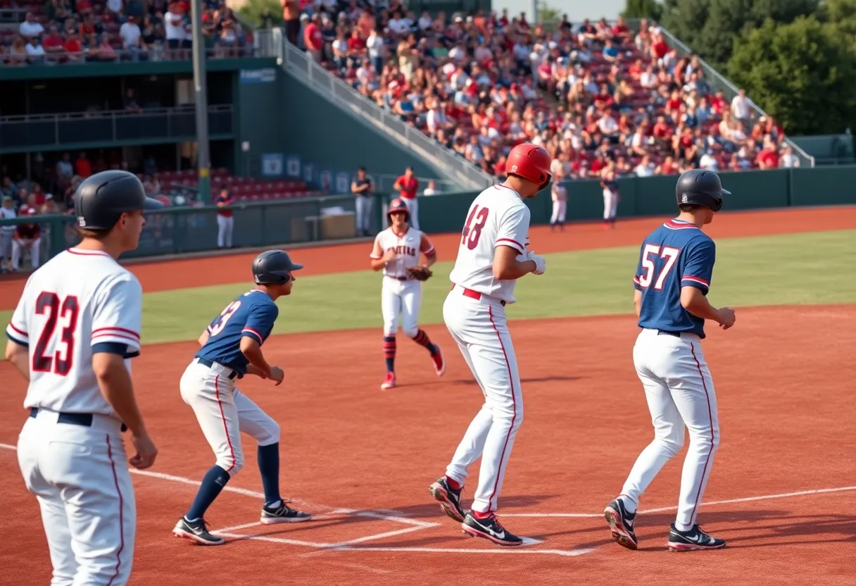 Florence American Legion baseball team in action during semifinals