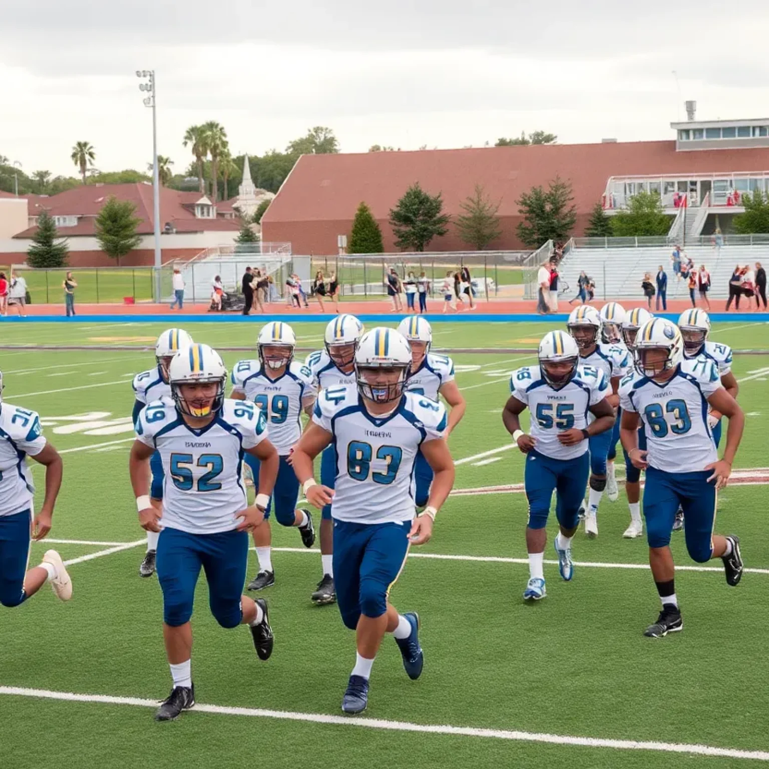 Florence Christian Eagles football team practicing