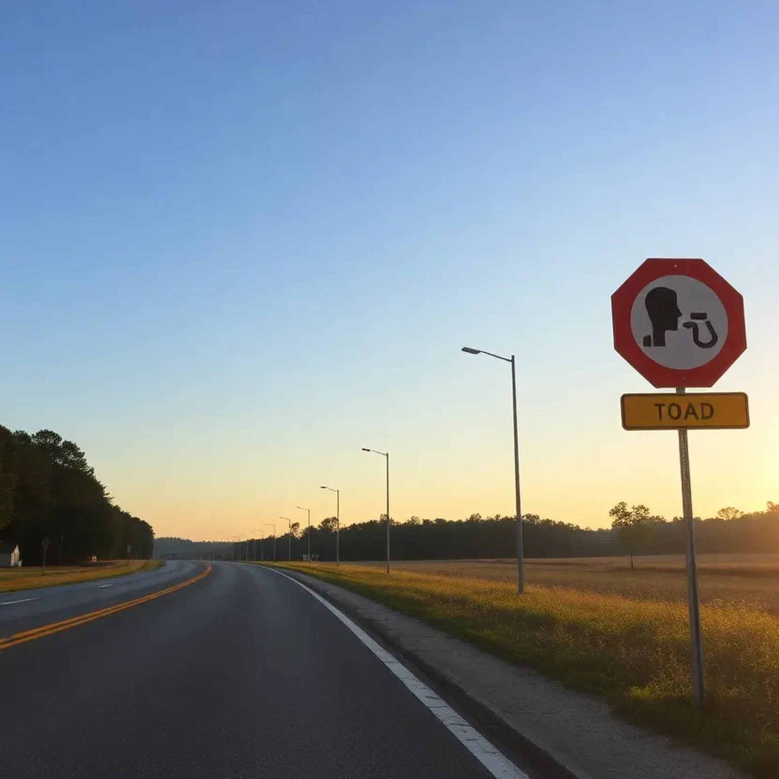 Quiet road in Florence County surrounded by nature