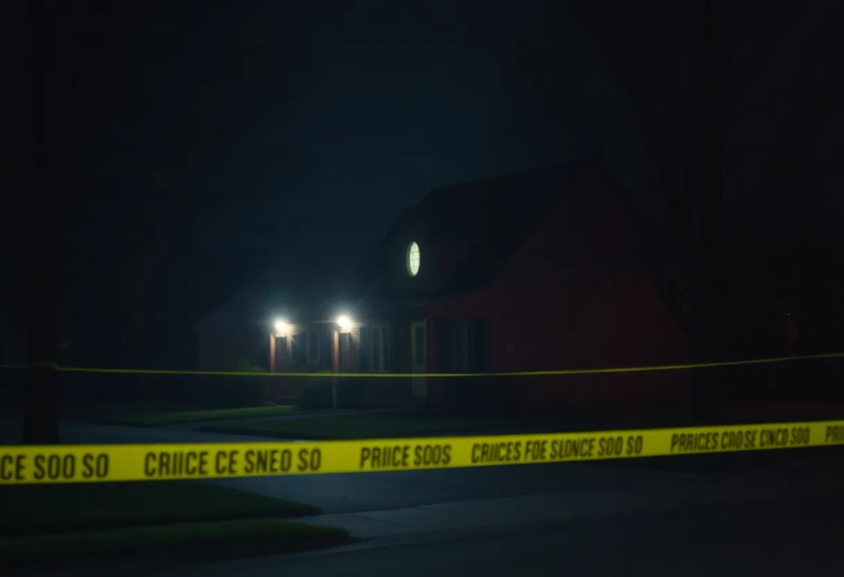 Crime scene in Florence, South Carolina after home invasion
