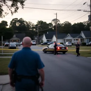 Police investigating a crime scene in Florence County, South Carolina.