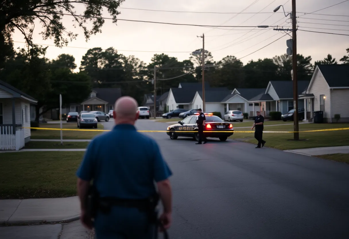 Police investigating a crime scene in Florence County, South Carolina.