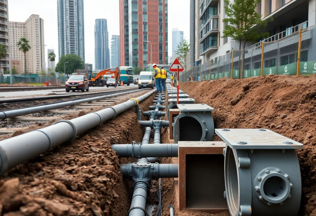 Construction of stormwater infrastructure in Florence
