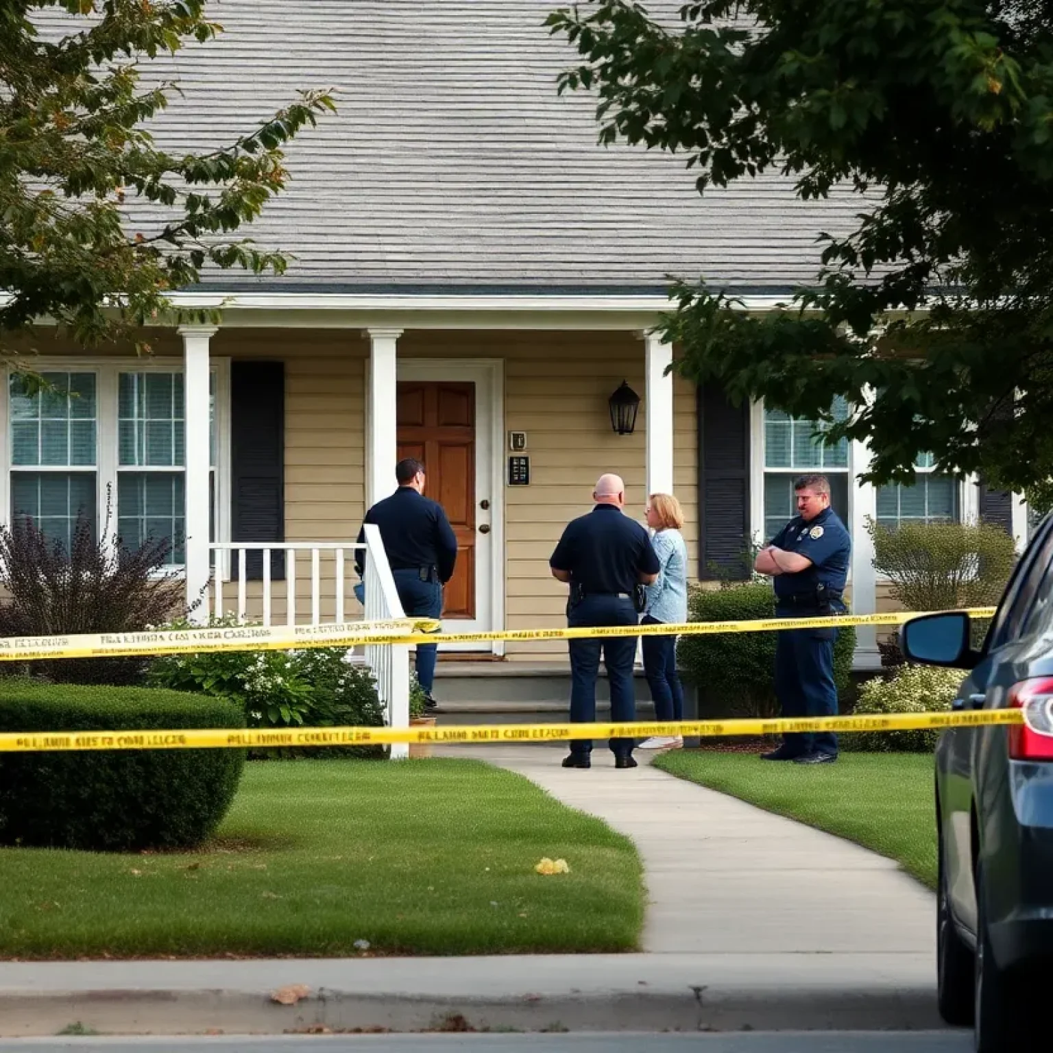 Police at a crime scene in Florence investigating an assault case.