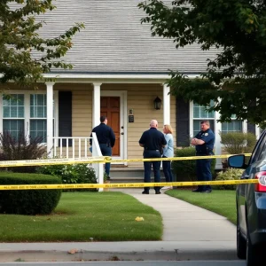 Police at a crime scene in Florence investigating an assault case.