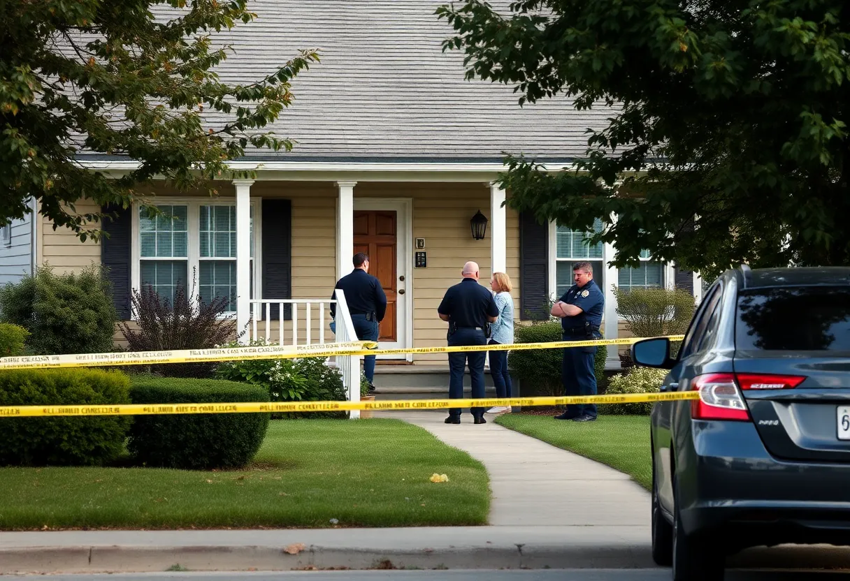 Police at a crime scene in Florence investigating an assault case.