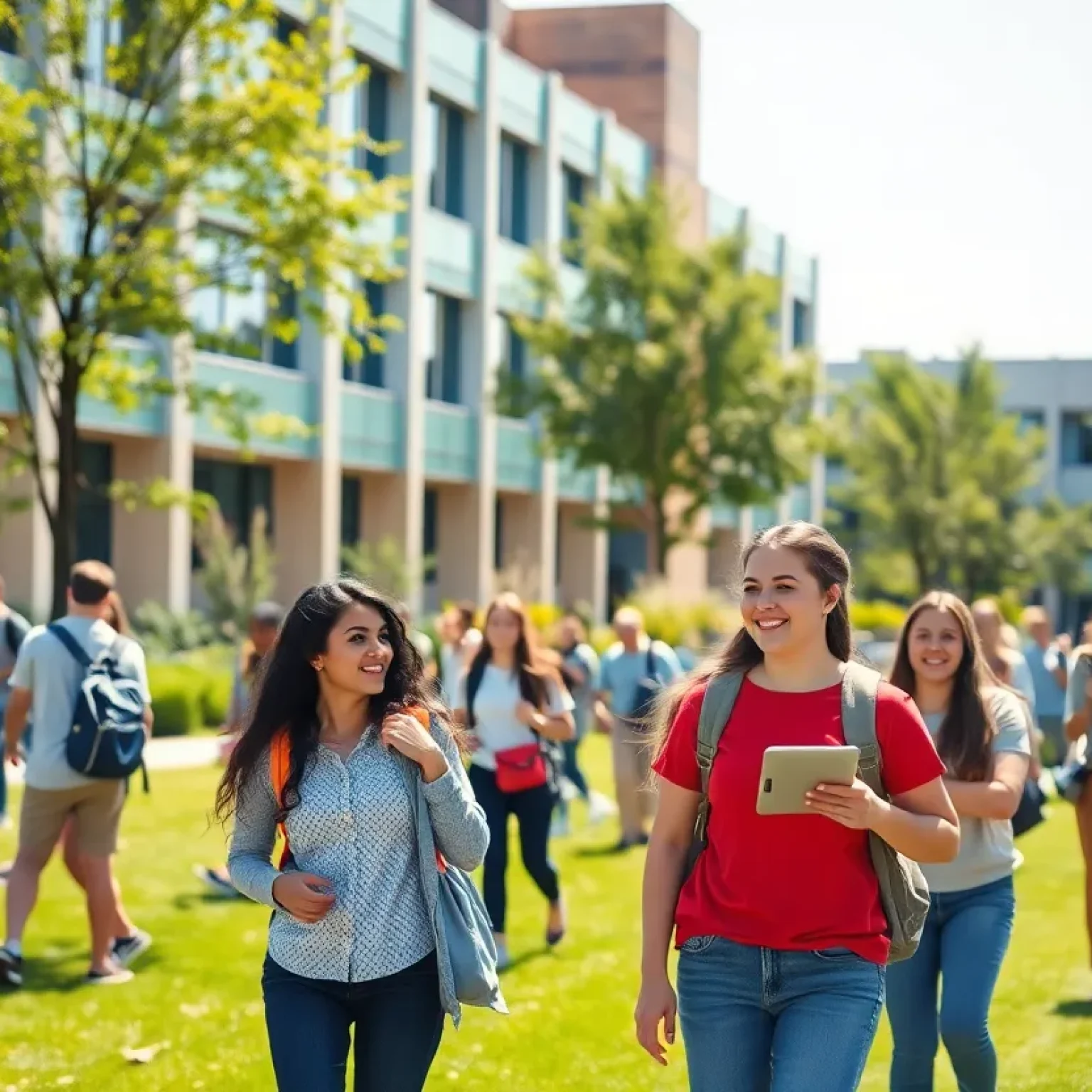 Students engaged in academic activities on FMU campus