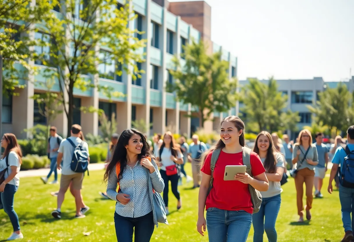Students engaged in academic activities on FMU campus
