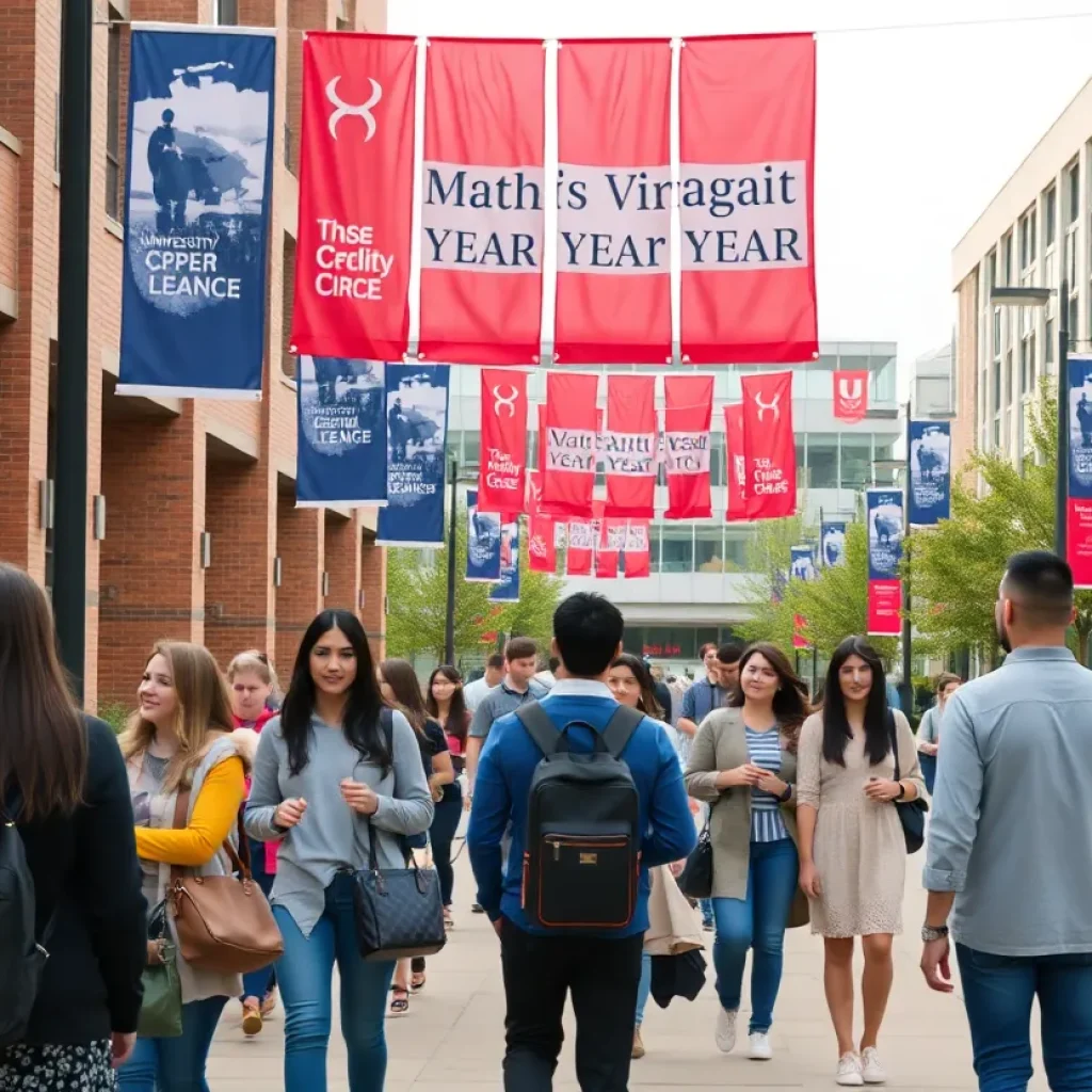 Students and faculty celebrating the start of the academic year at Francis Marion University.