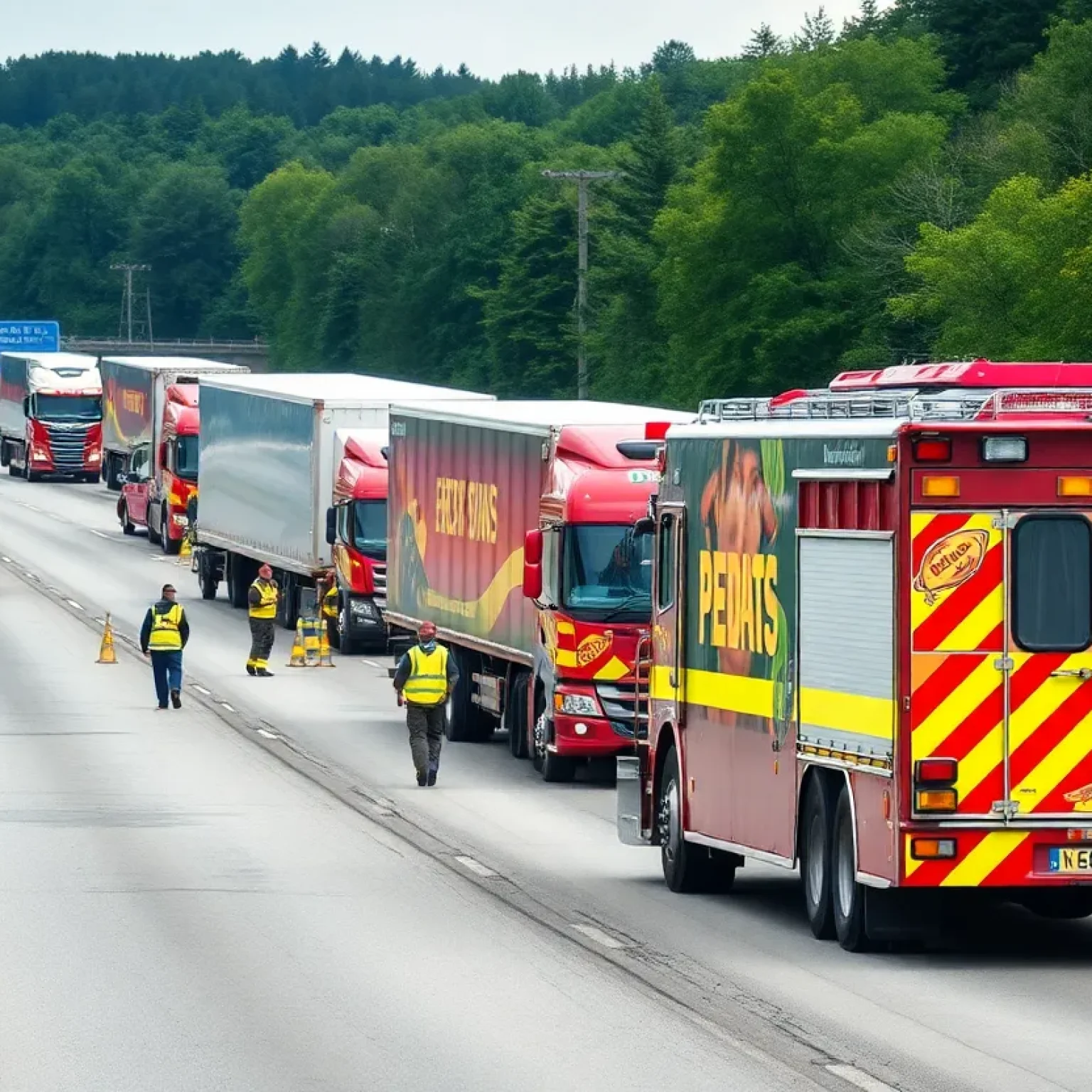 Emergency crews responding to a major accident on Interstate 95 South.