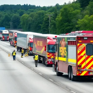 Emergency crews responding to a major accident on Interstate 95 South.