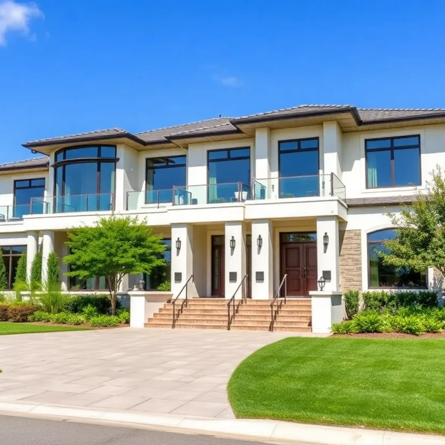 Exterior view of a luxurious million-dollar home