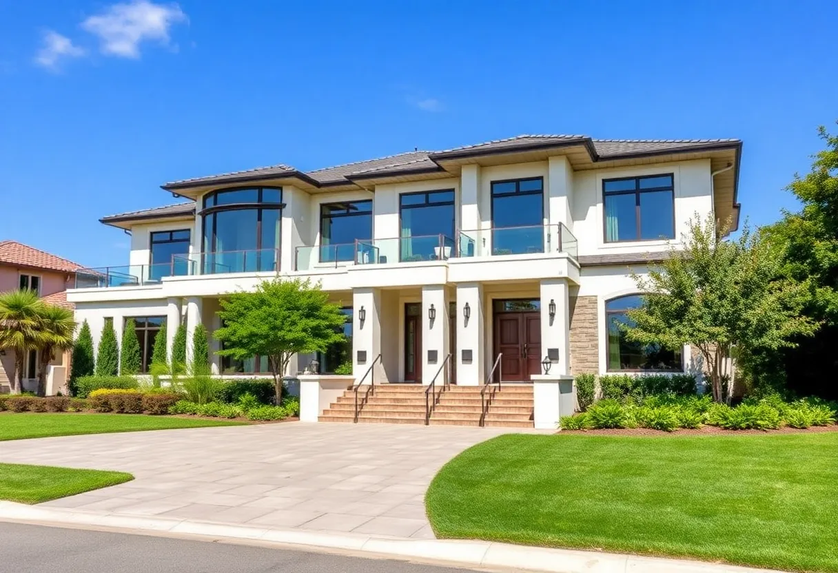 Exterior view of a luxurious million-dollar home