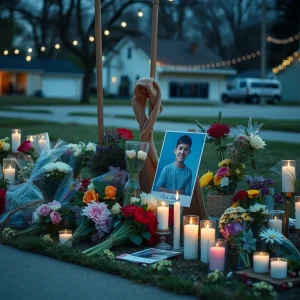Community memorial for a young victim