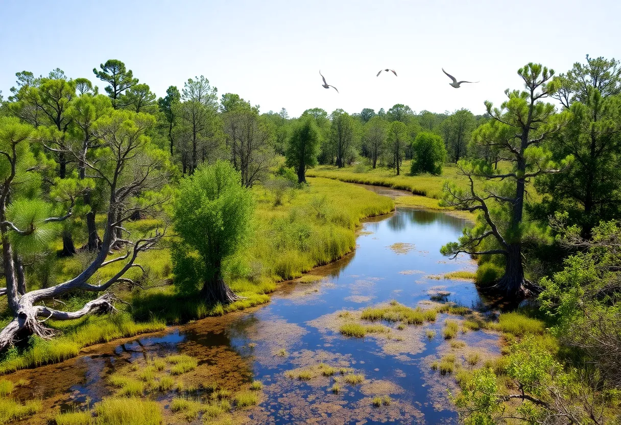 Diverse ecosystems of public lands in the Southeast United States with cypress swamps and vibrant nature.
