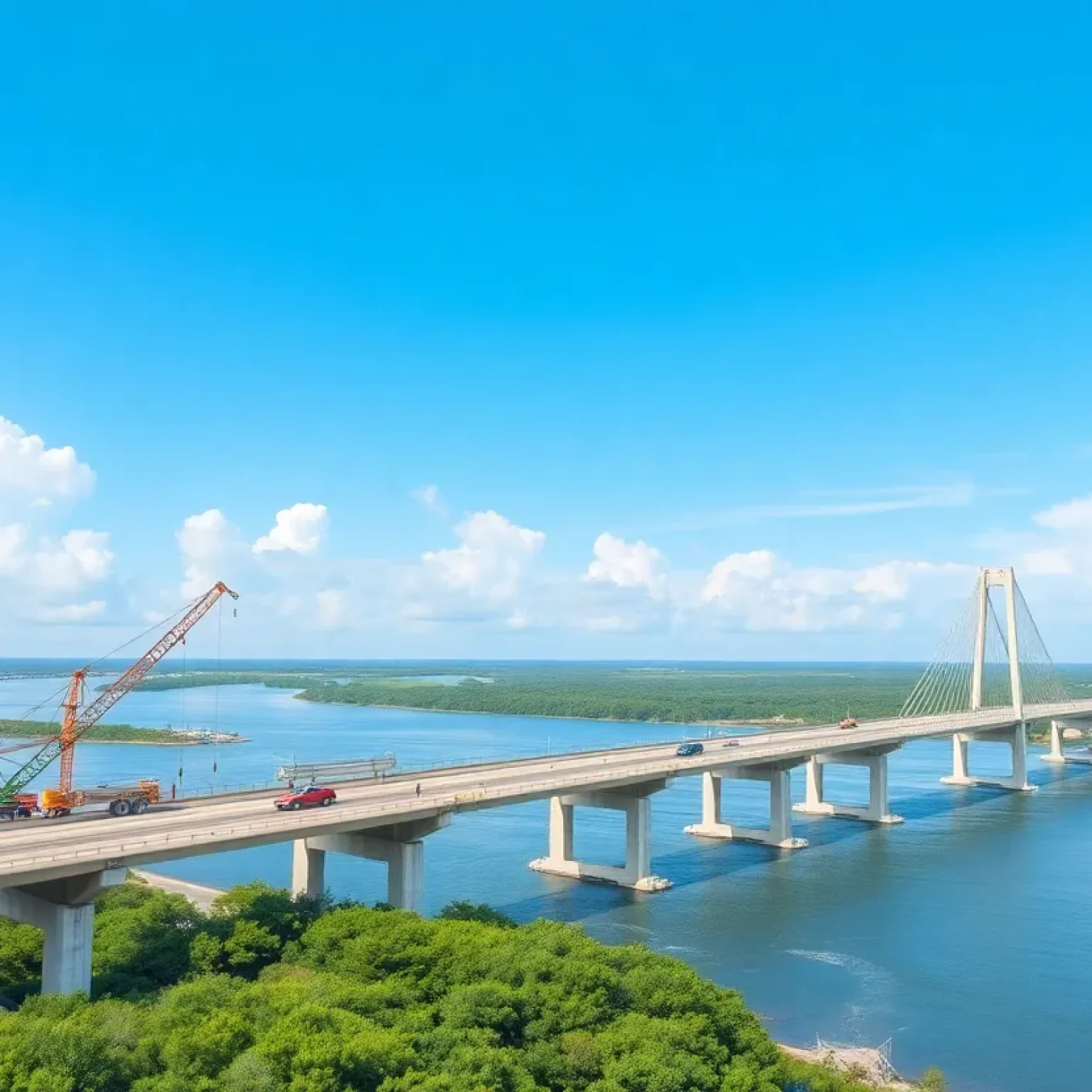 Construction work on a bridge in South Carolina