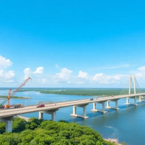 Construction work on a bridge in South Carolina