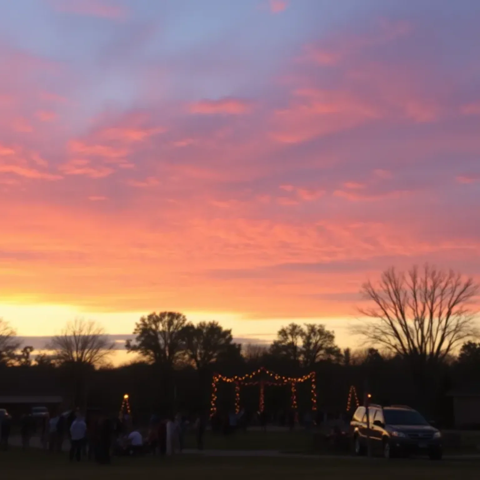 Sunset view representing community unity and remembrance