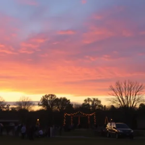 Sunset view representing community unity and remembrance