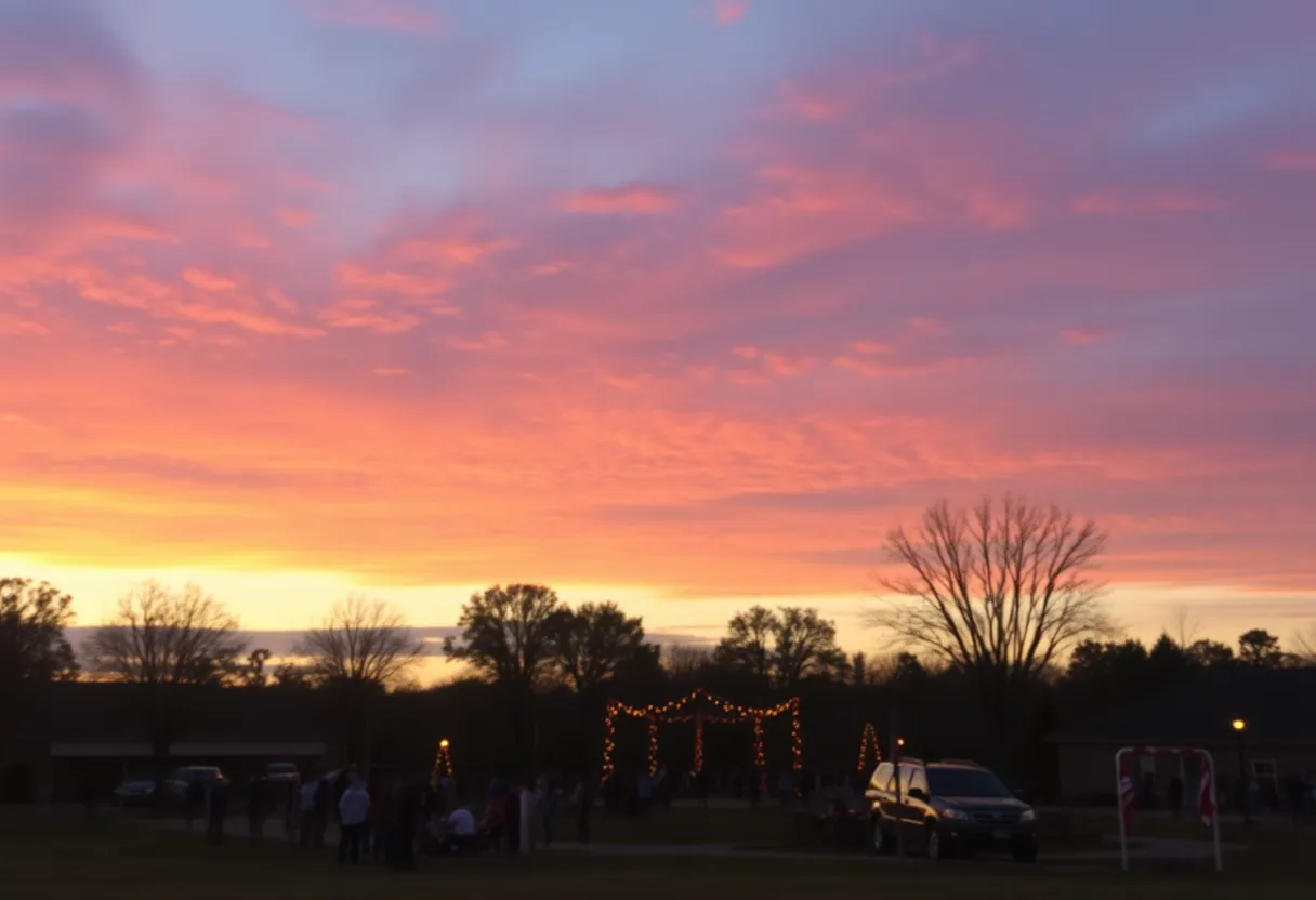 Sunset view representing community unity and remembrance