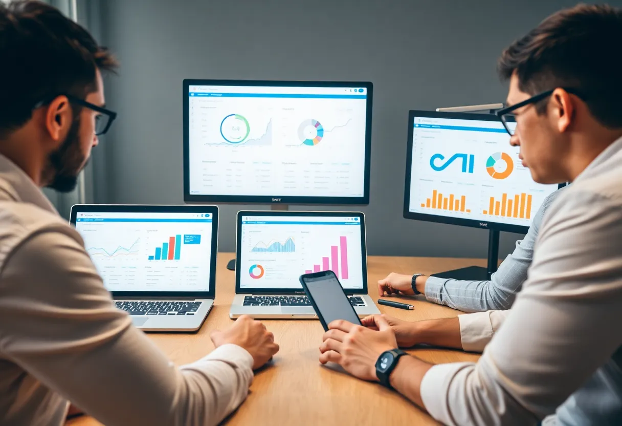 Digital marketing team analyzing behavioral data insights