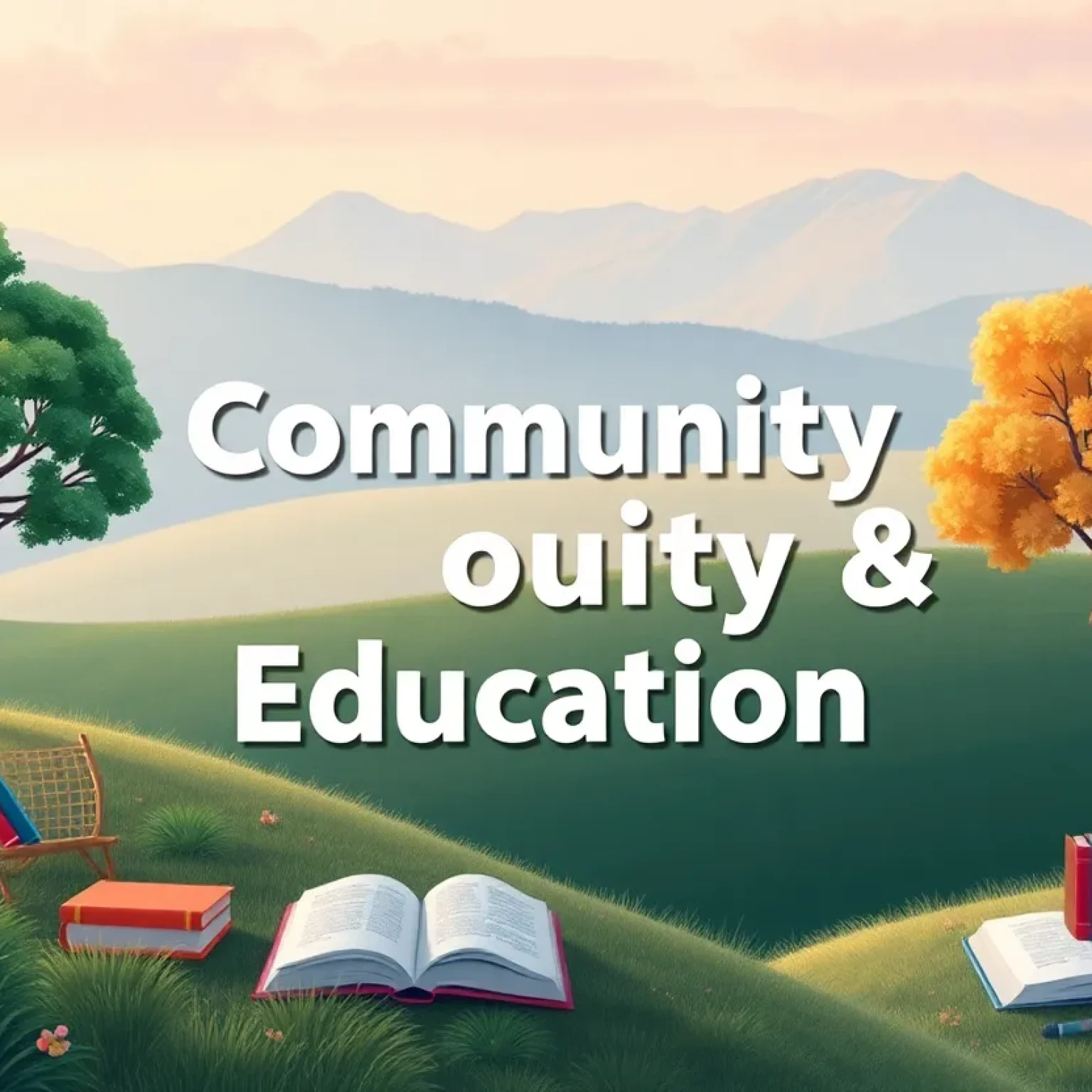 A serene landscape symbolizing community and education