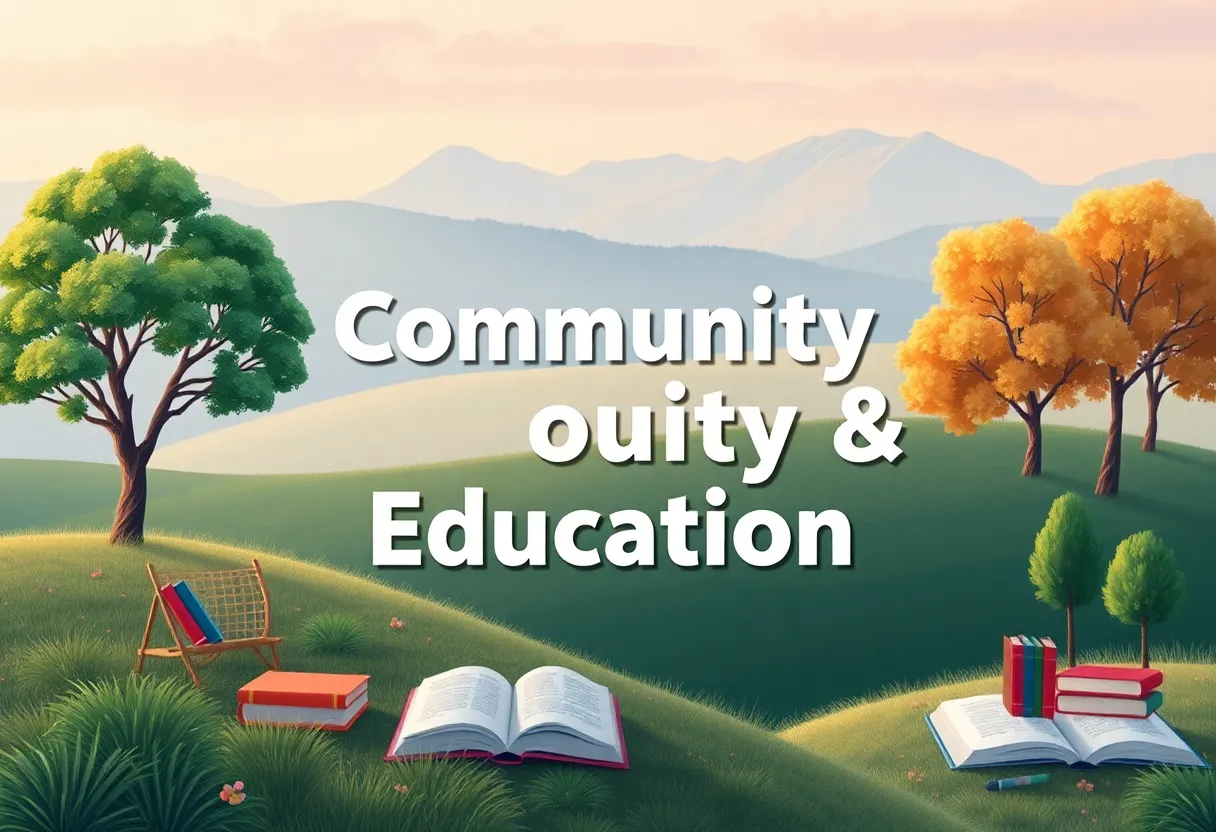A serene landscape symbolizing community and education