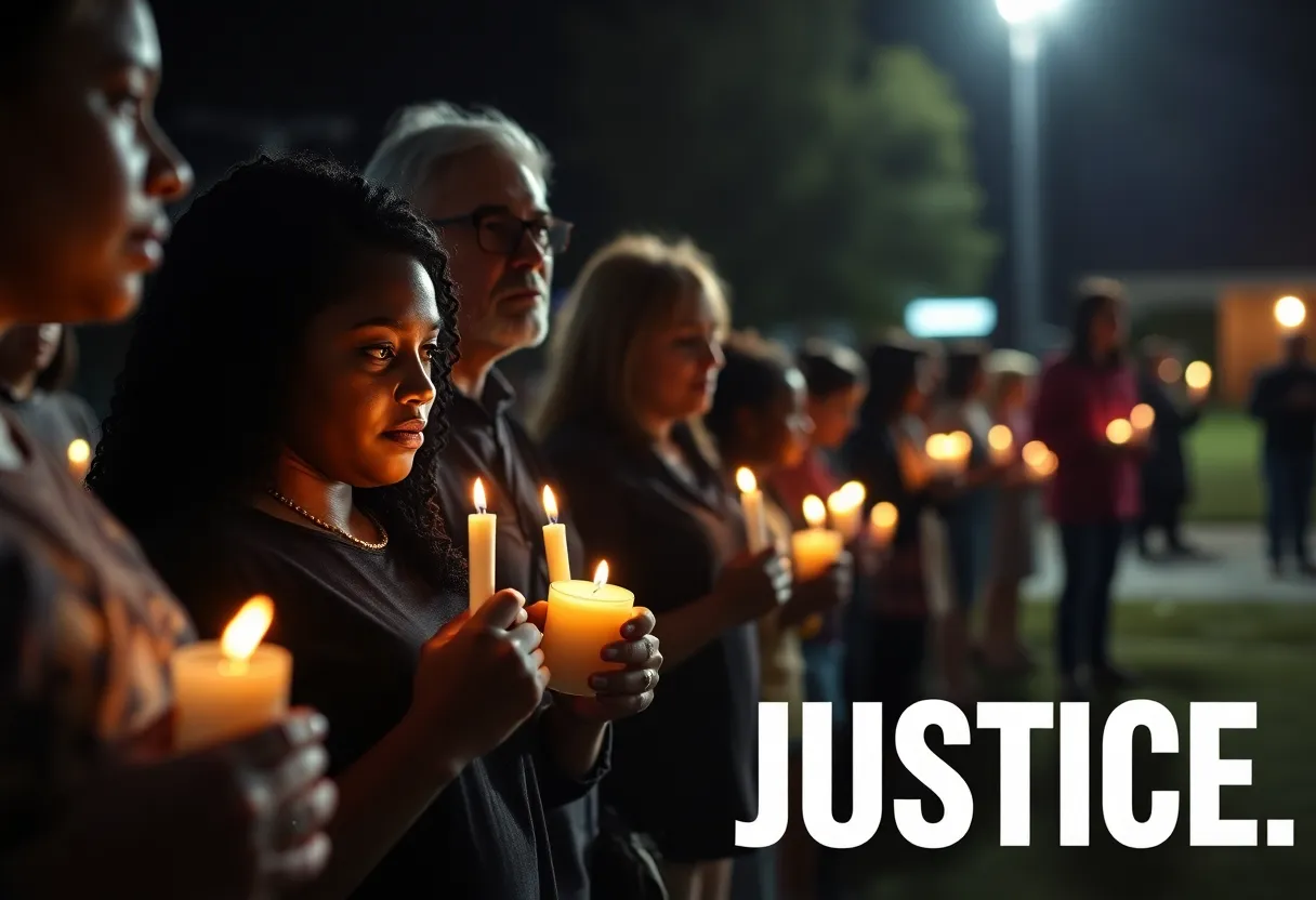 Vigil for Antonio Burgess in Johnsonville, South Carolina