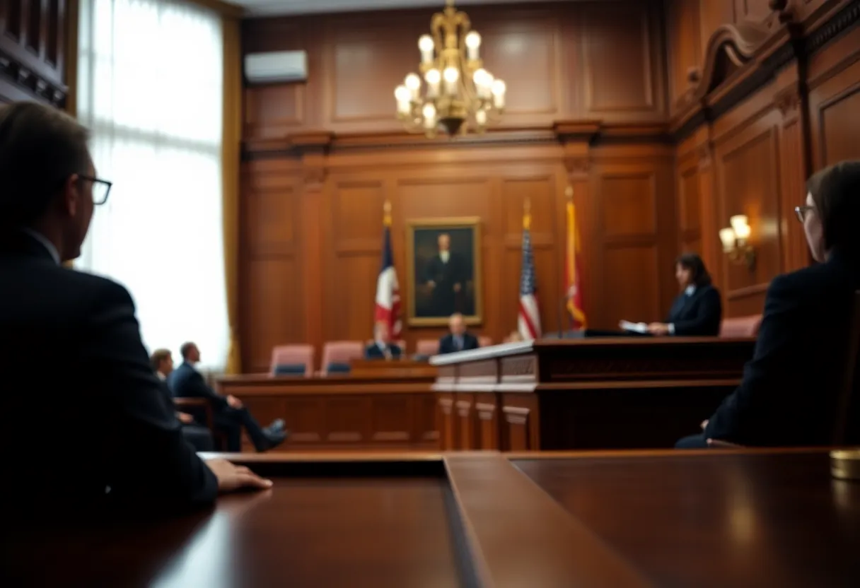 Courtroom scene during Derrick Brunson's trial