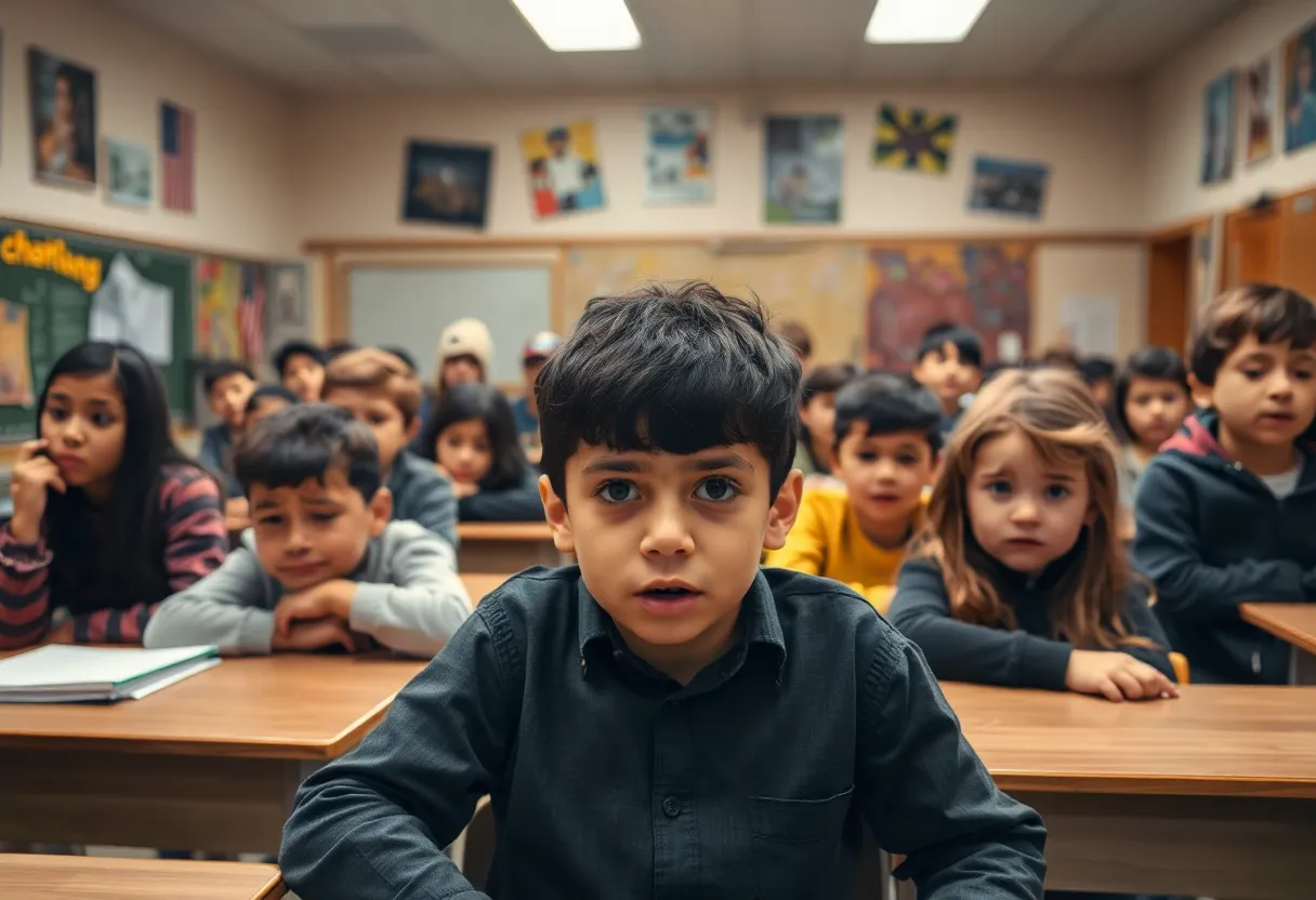 Students in distress in a classroom caused by a foul smell.